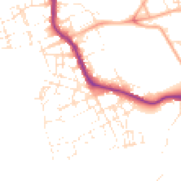 Daytime road noise heatmap for PL1 4HN