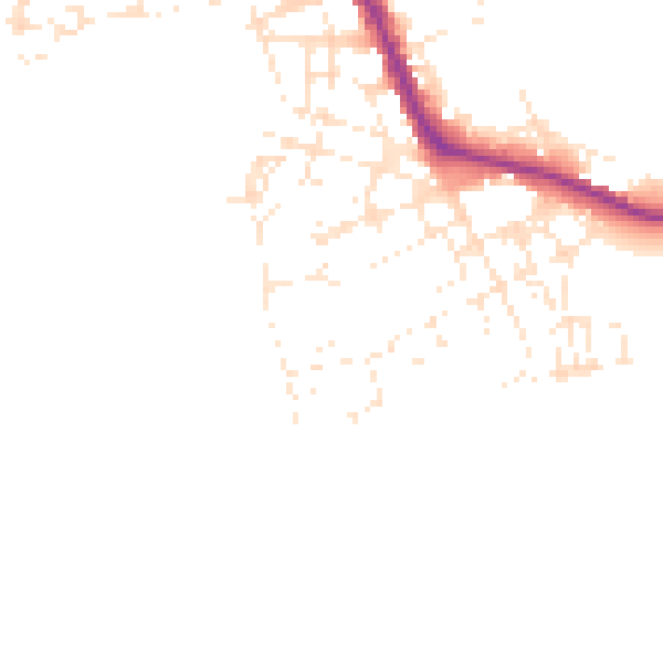 Daytime road noise heatmap for PL1 4LF