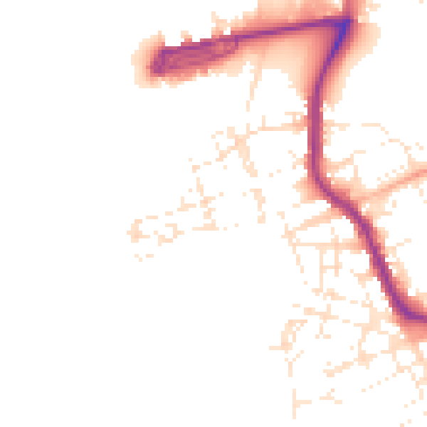 Daytime road noise heatmap for PL1 4NB
