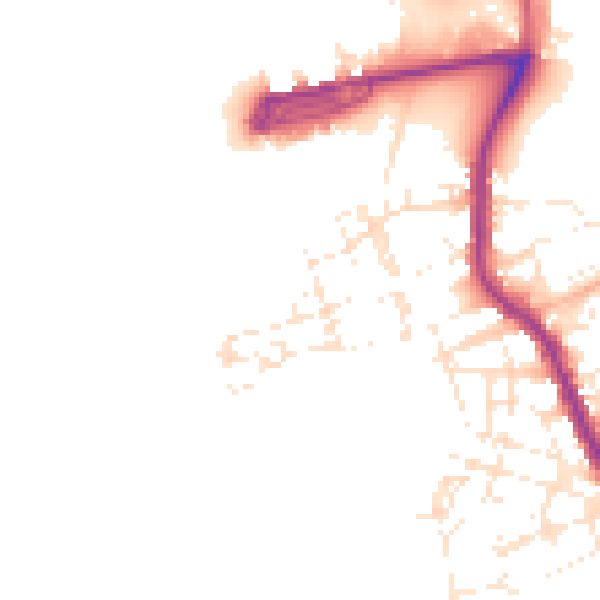Daytime road noise heatmap for PL1 4NR