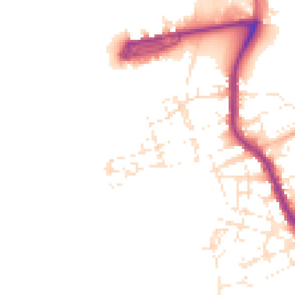 Daytime road noise heatmap for PL1 4NS