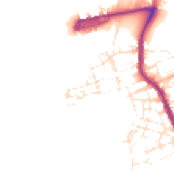 Daytime road noise heatmap for PL1 4NU