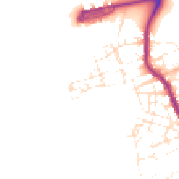 Daytime road noise heatmap for PL1 4NY