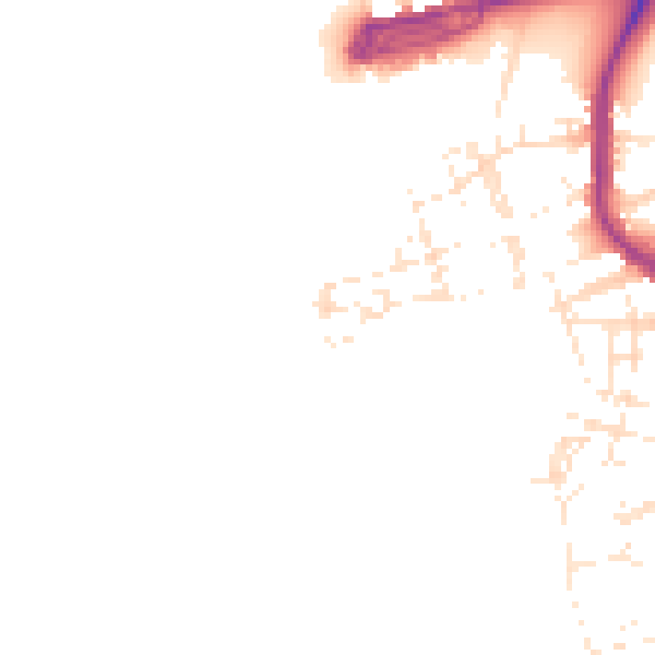 Daytime road noise heatmap for PL1 4PD