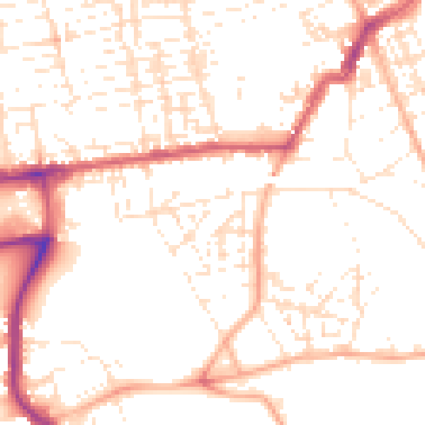 Daytime road noise heatmap for PL1 4QP