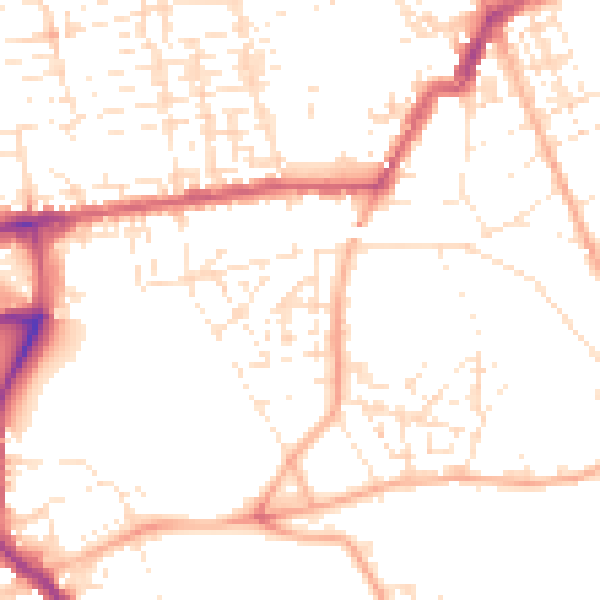 Daytime road noise heatmap for PL1 4QY