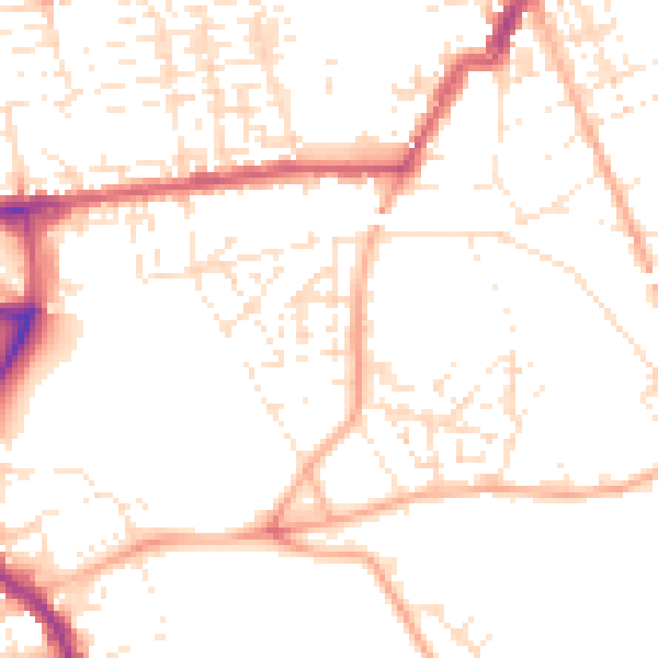 Daytime road noise heatmap for PL1 4QZ