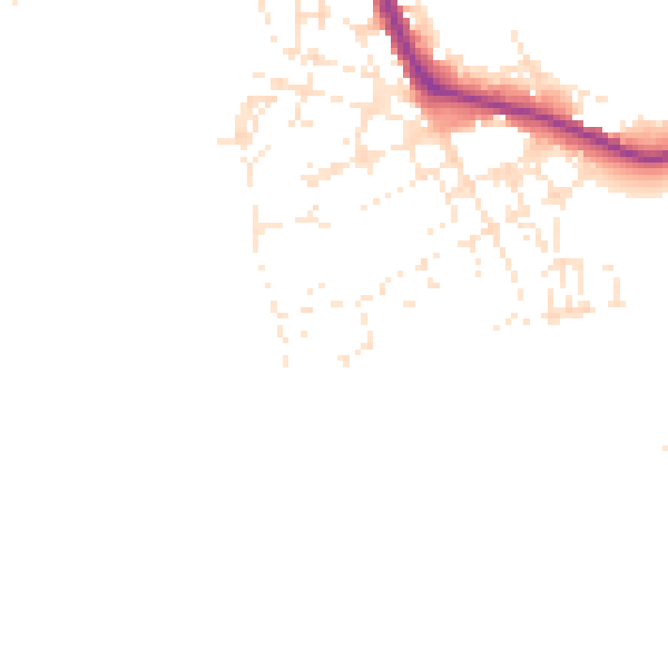 Daytime road noise heatmap for PL1 4RN