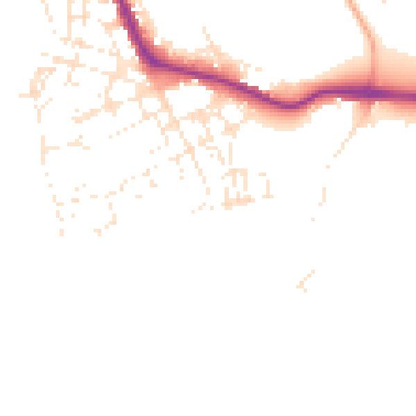 Daytime road noise heatmap for PL1 4SH