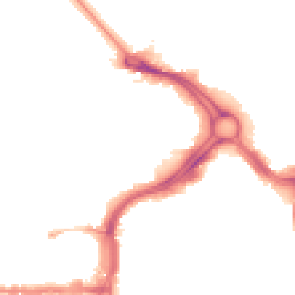 Night-time road noise heatmap for PL1 5AD