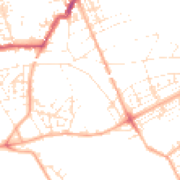 Daytime road noise heatmap for PL1 5AW