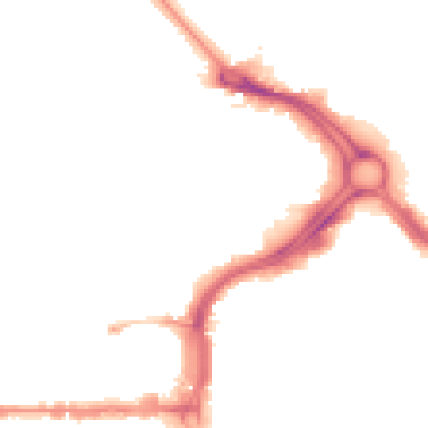 Night-time road noise heatmap for PL1 5BA