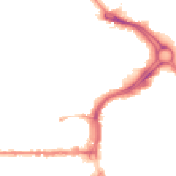 Night-time road noise heatmap for PL1 5BT