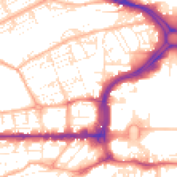 Daytime road noise heatmap for PL1 5HL