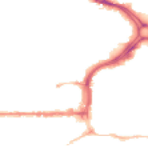 Night-time road noise heatmap for PL1 5HL
