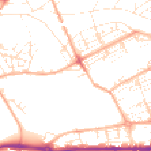 Daytime road noise heatmap for PL1 5ND