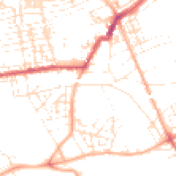 Daytime road noise heatmap for PL1 5NU
