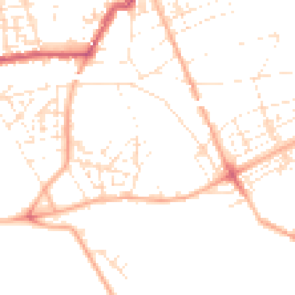 Daytime road noise heatmap for PL1 5PX