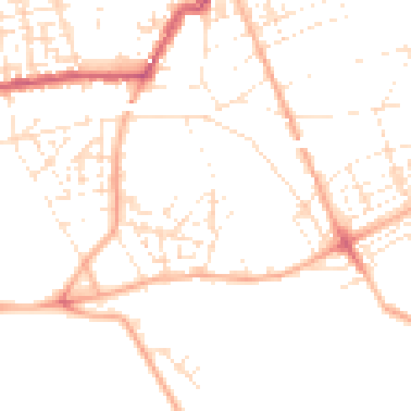 Daytime road noise heatmap for PL1 5QT