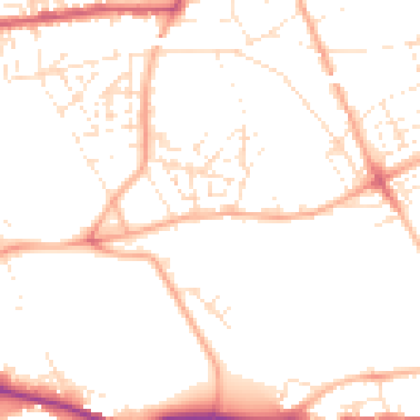 Daytime road noise heatmap for PL1 5QU