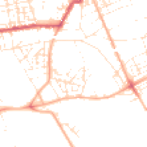 Daytime road noise heatmap for PL1 5RR