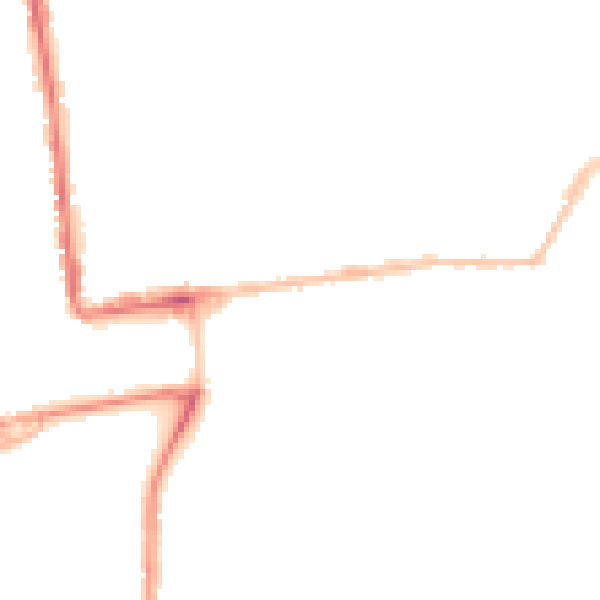 Night-time road noise heatmap for PL2 1AG