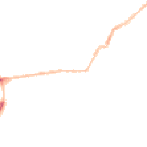 Night-time road noise heatmap for PL2 1AP