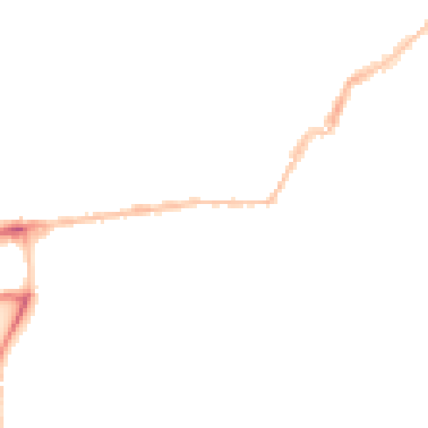 Night-time road noise heatmap for PL2 1AT