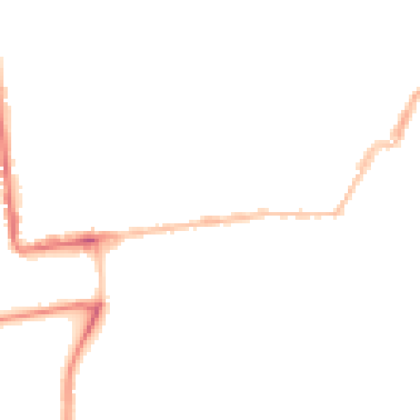 Night-time road noise heatmap for PL2 1BA