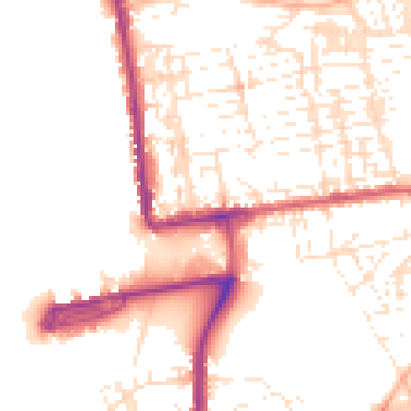 Daytime road noise heatmap for PL2 1BE