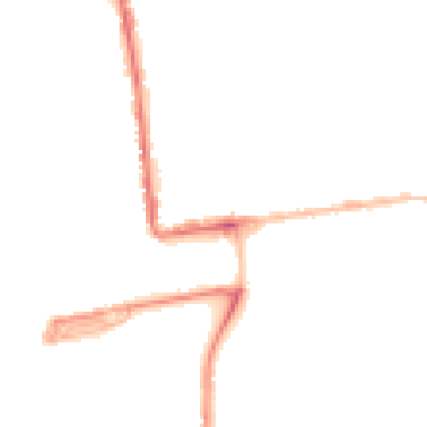 Night-time road noise heatmap for PL2 1BE