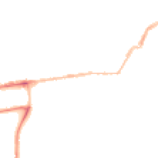 Night-time road noise heatmap for PL2 1BG