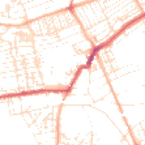 Daytime road noise heatmap for PL2 1BL