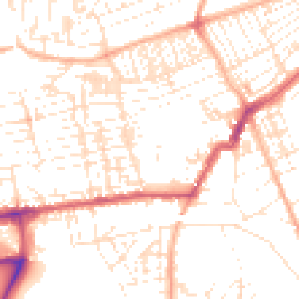 Daytime road noise heatmap for PL2 1BR