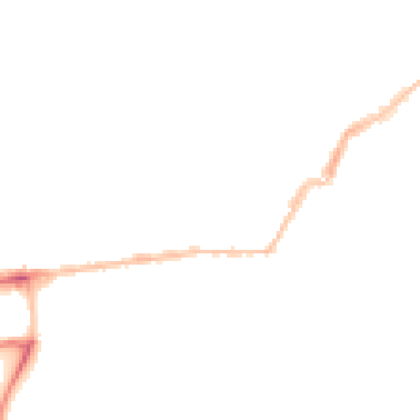 Night-time road noise heatmap for PL2 1BS