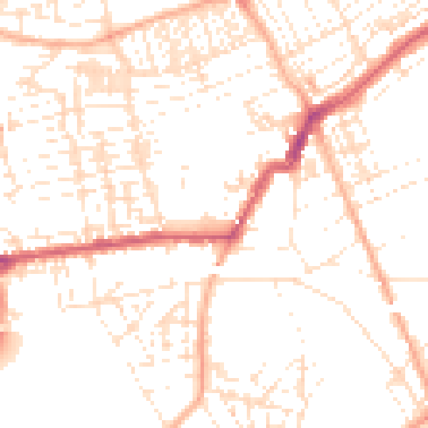 Daytime road noise heatmap for PL2 1BW