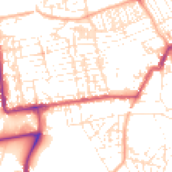 Daytime road noise heatmap for PL2 1BX