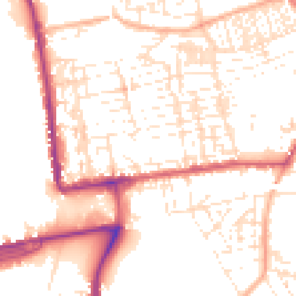 Daytime road noise heatmap for PL2 1DB