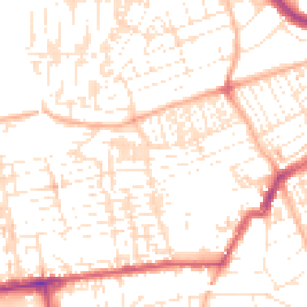 Daytime road noise heatmap for PL2 1DQ