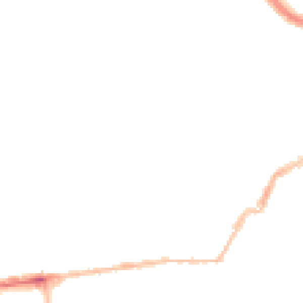 Night-time road noise heatmap for PL2 1DQ