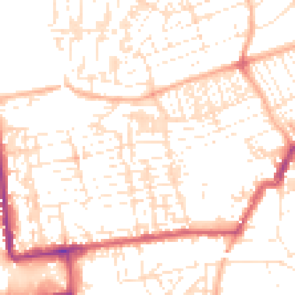 Daytime road noise heatmap for PL2 1DR