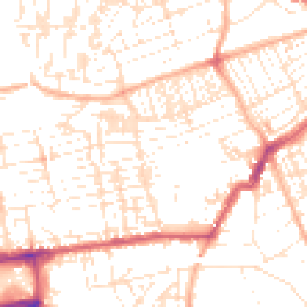 Daytime road noise heatmap for PL2 1DX