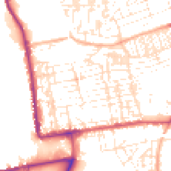 Daytime road noise heatmap for PL2 1EA