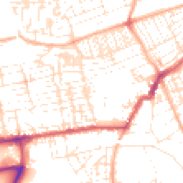 Daytime road noise heatmap for PL2 1EJ