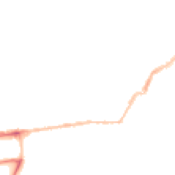 Night-time road noise heatmap for PL2 1EJ