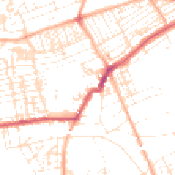 Daytime road noise heatmap for PL2 1EL