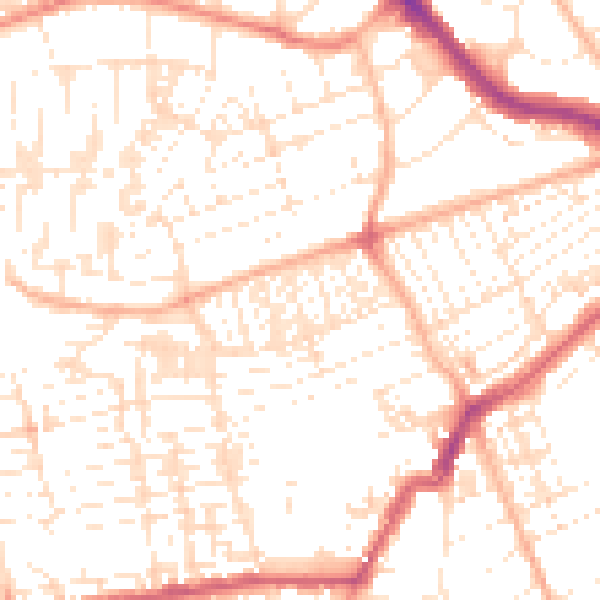 Daytime road noise heatmap for PL2 1HX