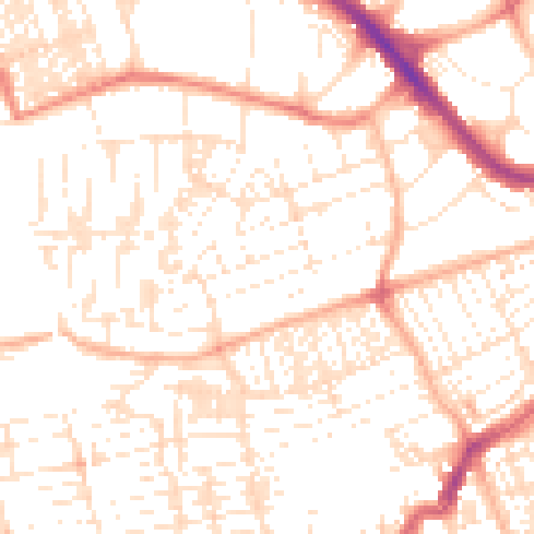Daytime road noise heatmap for PL2 1JX