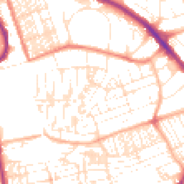 Daytime road noise heatmap for PL2 1LF