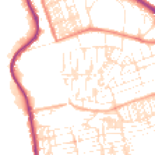 Daytime road noise heatmap for PL2 1NG